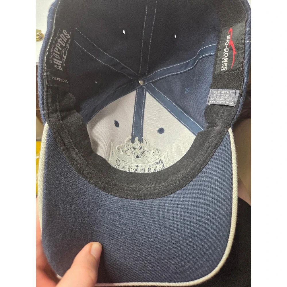 Orange County Choppers Hat Navy Grey Flame‎ Embroidered Bio-Domes Cap One Size